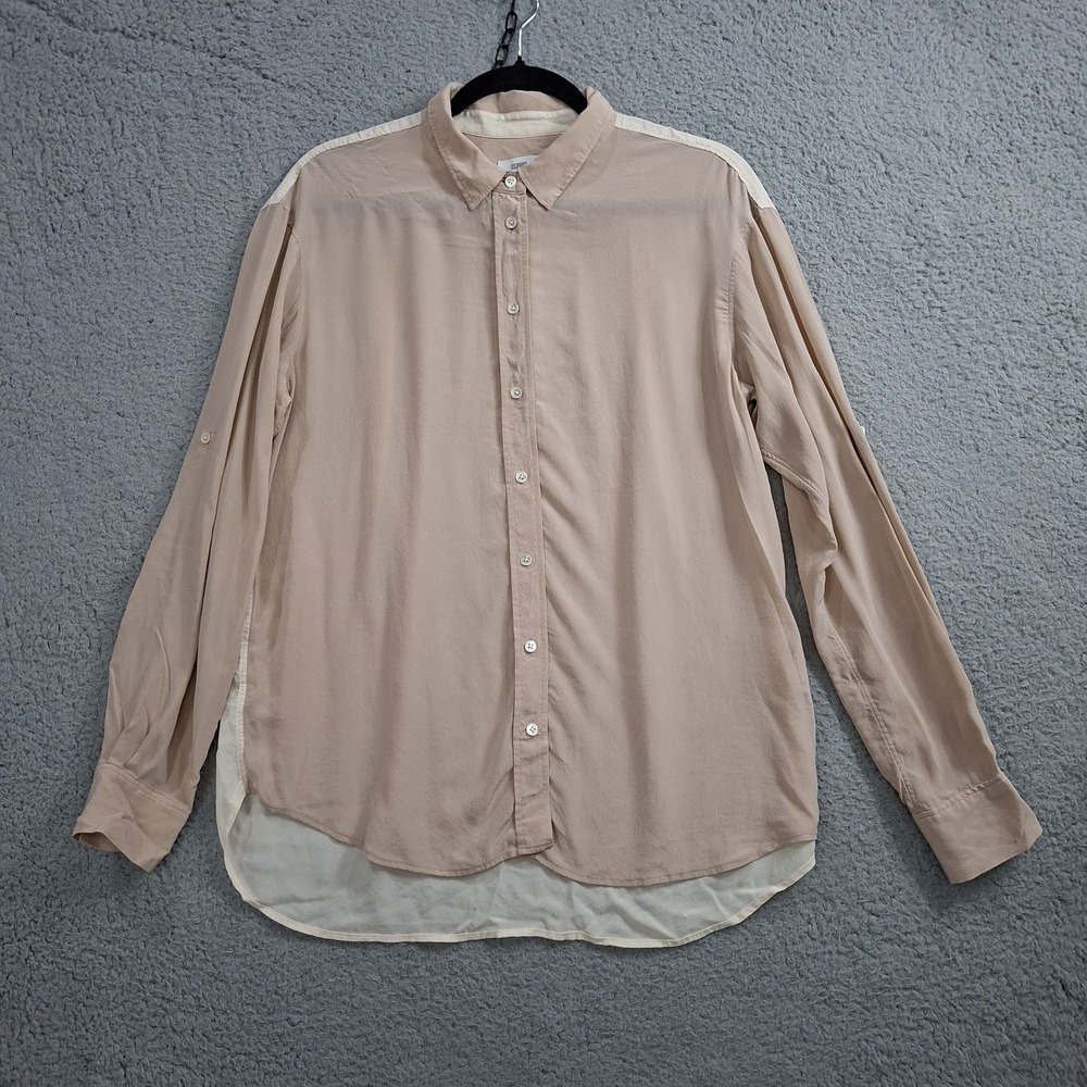 Closed Joan Silk Tunic Blouse Womens S Beige Ivory Oversized C94935-127-PC